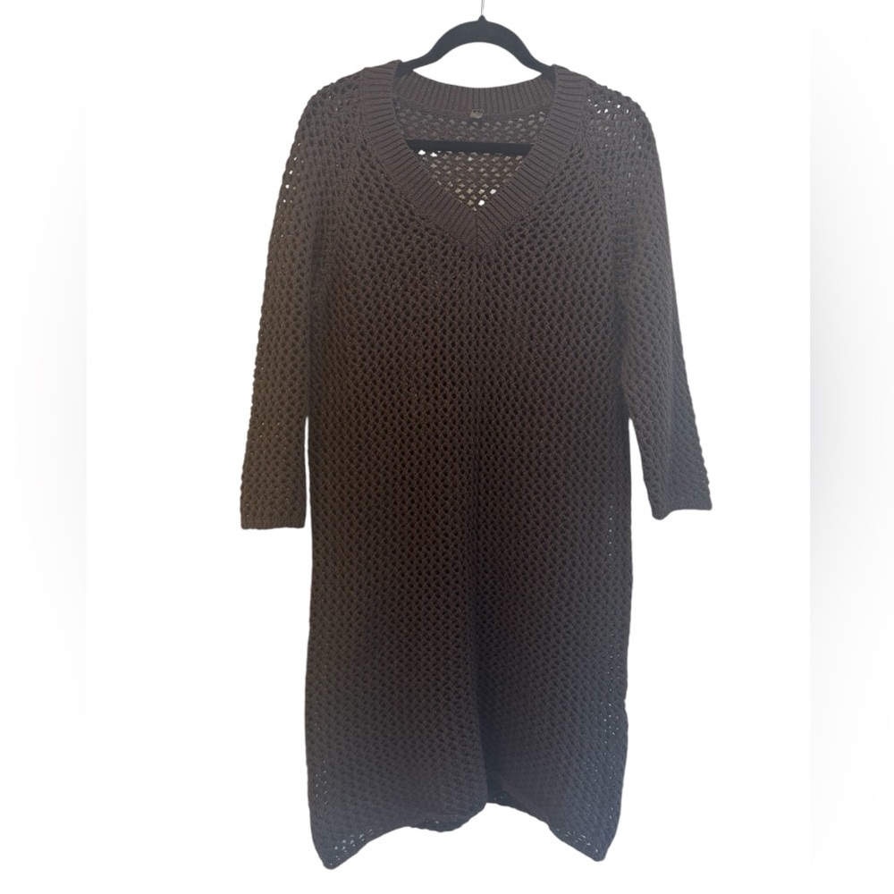 J.Lo Brown Knit Sweater Dress‎